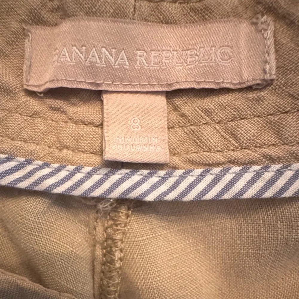 BANANA REPUBLIC Women’s Linen Trousers With Raw Hem Size 8 - Picture 5 of 7